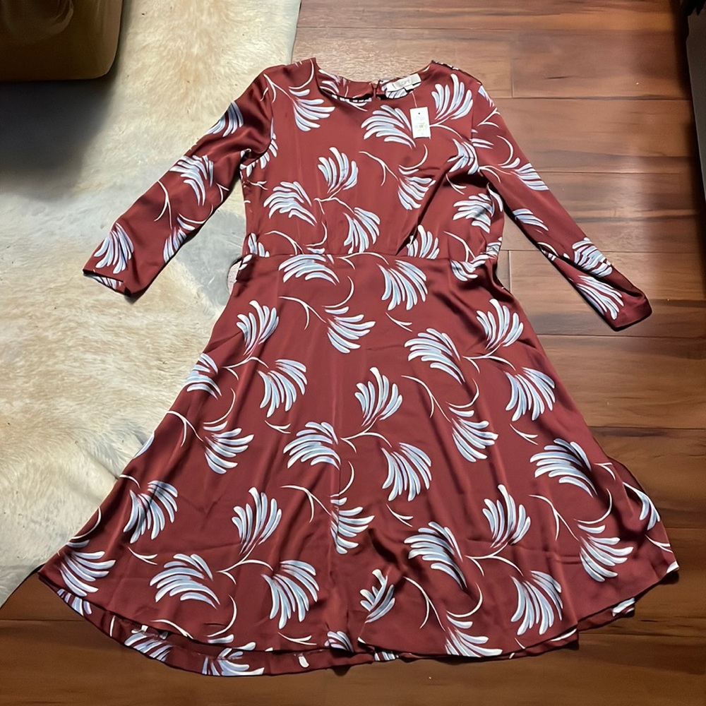 Ann Taylor Loft Women’s Brown and Gray Dress Sz 12 NWT